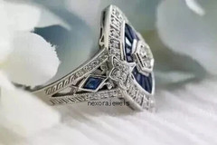 1.75Ct Art Deco Style Lab Created Diamond Anniversary 14K White Gold Finish Ring