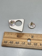 Vintage Ceramic Asymmetrical Art Glazed Enamel Retro Post Earrings