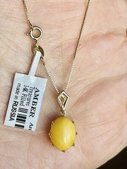 14K Gold Filled Genuine Baltic Amber Necklace Russian Butterscotch Egg Yolk 老琥珀