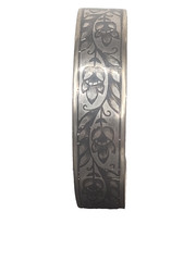 Vintage Soviet era 875 Sterling Silver Cuff Bracelet Niello Floral Design russia