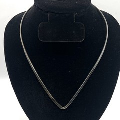 Vintage Escorcia Mexico 950 Silver Modernist Teardrop V-Shape Collar Necklace