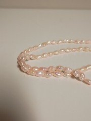 Vintage Baroque Pink Seed Pearl Necklace 17.5” Long EX Condition Gold Clasp