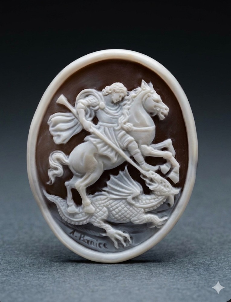 AMAZING SHELL CAMEO HANDMADE SIGNED