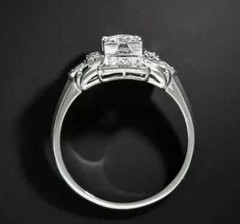 Art Deco Style 2Ct Round Cut Lab Created Diamond Wedding 14K White Gold FN Ring