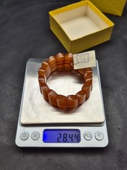 Vintage bracelet made of natural amber, honey color, Baltic (USSR), 28.4 grams.