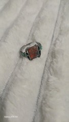 Vintage Bohemian Style Inlay Ring Unisex Zinc Alloy Band Size 6 New
