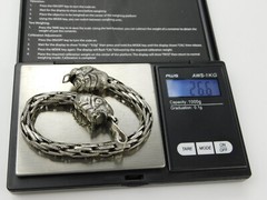 Vintage Sterling Silver Double Head Makara Chain Link Bracelet Hindu 26.6 grams