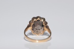 New Made 14k Gold Top Silver Natural Rose Cut Diamond Decorated Ring
