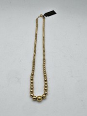 Vintage Citation Graduated Gold Tone Bead Necklace NOS With Tag 1980’s