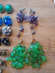 Vintage Lot Of 16pr. Earrings Marvella,Jaycraft,Kramer,Japan,Hong Kong,Germany
