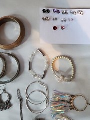 Huge Modern Costume Jewelry Lot 40+ Items Watch Necklace Earrings Trendy Bling