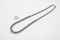 Vintage Sterling Silver 925 Hematite Necklace 18″