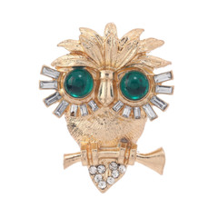 Vintage Women Fashion Rhinestone Owl Lion Brooches Badges Accessories Elegant
