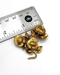 Vintage The Museum Company TMC Brooch Pin Leaves Leaf Gold Plated Pewter Signed
