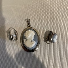 Cameo Pendant And Earrings