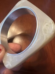 Unusual square shape Acrylic Resin vintage silver modernist bracelet