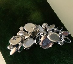JULIANA D&E BROOCH PIN BOOK PIECE W/ HELIOTROPE WATERMELON RHINESTONES WOW