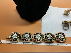 RETRO 4 Piece SET! Vintage ALICE Mulit Color Bracelet Earrings Necklace Ring!!