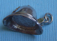 Vintage English Chim Bobby hat helmet policeman opens to whistle sterling charm