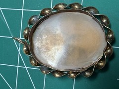 Antique Victorian Gold Filled Shell Cameo Rebecca At The Well Pendant 1870s