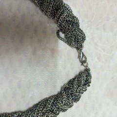 Vintage Short Haevy Large Silver Grey Bearded Necklace Women Accessories Jewelry