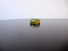 VINTAGE 1970s HONG KONG MULTICOLOR JADE AGATE 3MM X 10MM BAND SZ 9