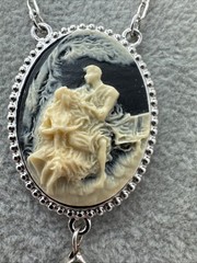 Costume Cameo Pendant Victorian Revival Necklace Bridgerton estate goth estate