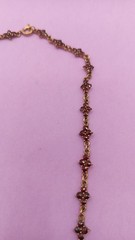 NO TARIFF Antique Bohemian Garnet Necklace Gold Tone VIntage 8 7/8″