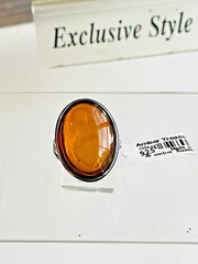 Genuine Baltic Amber Cherry Cognac Color Ring Size 7,5 Egg Yolk Butterscotch