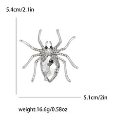 Rhinestone Spider Brooch Alloy Trendy Versatile Unisex Clothing Lapel Accessory