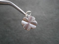 Lucky Four Leaf Clover Vintage Sterling Silver Bracelet Charm Pendant 1.3g