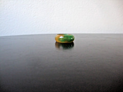 VINTAGE 1970s HONG KONG MULTICOLOR JADE AGATE 3MM X 10MM BAND SZ 9