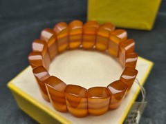 Vintage bracelet made of natural amber, honey color, Baltic (USSR), 28.4 grams.