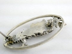 Vintage MASJ Maureen Ann Story Jones 1990 Silver Plated Pewter Foxglove Pin 9.2g
