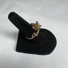 Vintage Leopard Panther Cat Rhinestone Ring Size Size 5.5