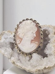 Vintage Gold Filled Cameo Brooch & Pendant Combo
