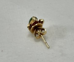 GIA certified a set omphacite jade & diamon worman’s ear ring. GIA 鉴定辉玉（墨翠）耳钉