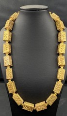 beautiful vintage antique afghani handmade brass gold plated beads necklace