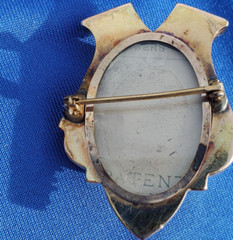 Victorian Memory Locket Brooch Antique 14K GOLD Deco HardStone Onyx Cameo Broach