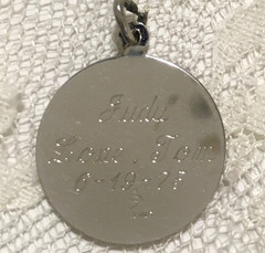 Vintage Sterling Silver Charm I Love You Double Hearts I love you Engraving 70s