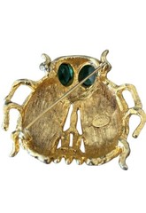 Rare Vintage C 1960’s Kenneth J lane Scarab Gold Tone & Cabochon Beetle Brooch