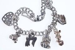 6.75″ James Avery Sterling silver Charm bracelet with lots of charms
