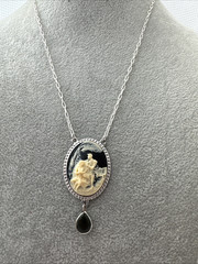 Costume Cameo Pendant Victorian Revival Necklace Bridgerton estate goth estate