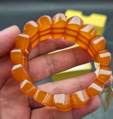 Vintage bracelet made of natural amber, honey color, Baltic (USSR), 28.4 grams.