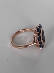 Vintage 1990-s 14 Ct Rolled Gold Sapphire Ring Size UK Q US 8- Hallmarked