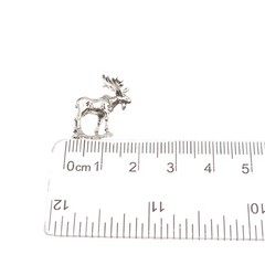 925 Sterling Silver Vintage 1984 Moose Oxidized 3D Mini Charm Pendant
