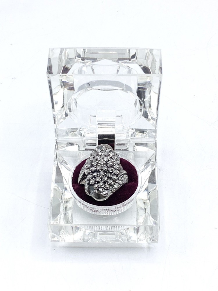 Vintage .925 Silver Clustered Ring 12g Sz 8!