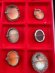 Antique Cameo Brooch Collection. 35 Total