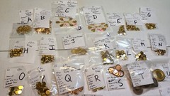 vtg Round Brass Rhinestone Flat Back Settings w/ Lip Some Miriam Haskell Lot 314