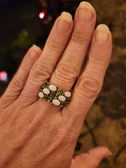 Peridot and Opal Ring Size 8 – .925 Sterling Silver
